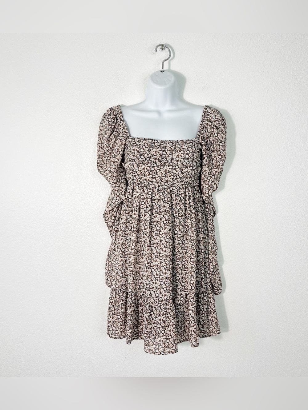 Abercrombie & Fitch Babydoll Mini Floral Prairie Coquette Dress Square Neck XXST
